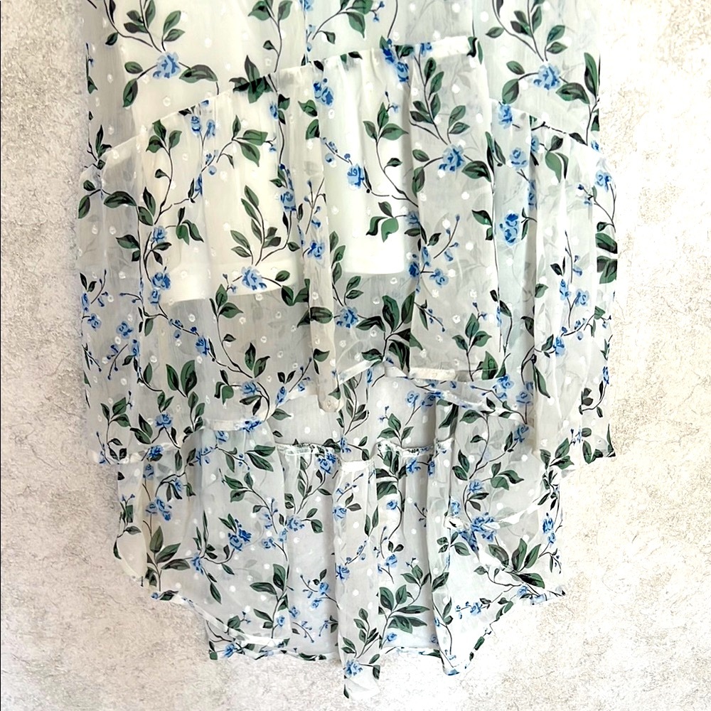 NY Collection Blue and Green Floral High Low Dress‎ - Picture 4 of 14